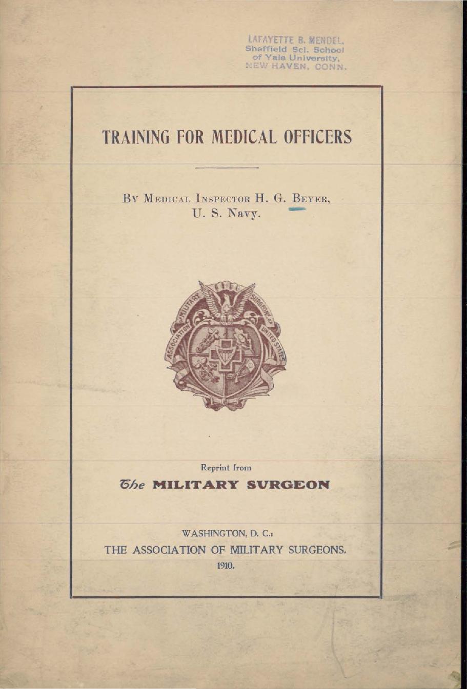 Training for Medical Officers