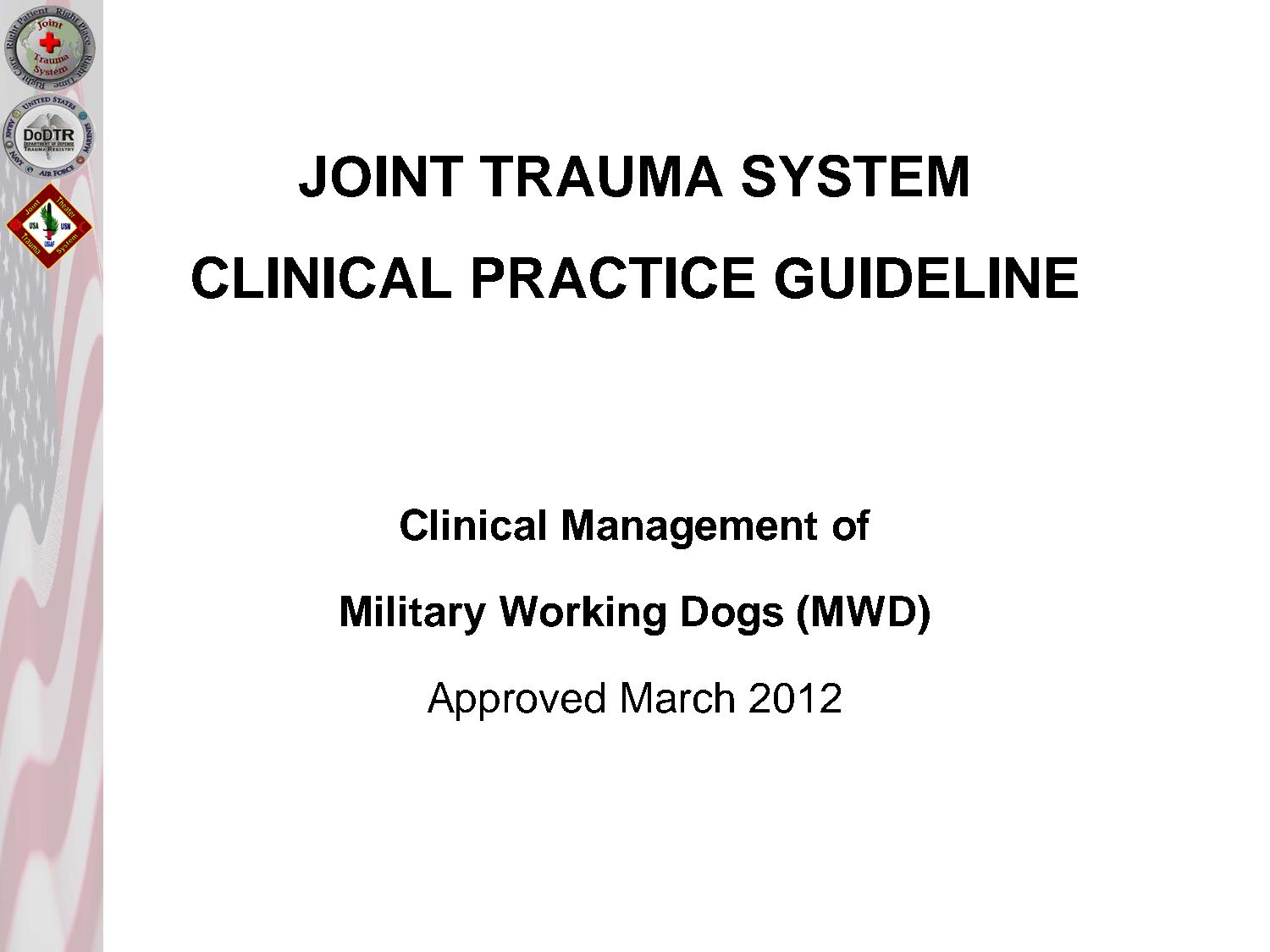 Joint trauma system clinical practice guideline